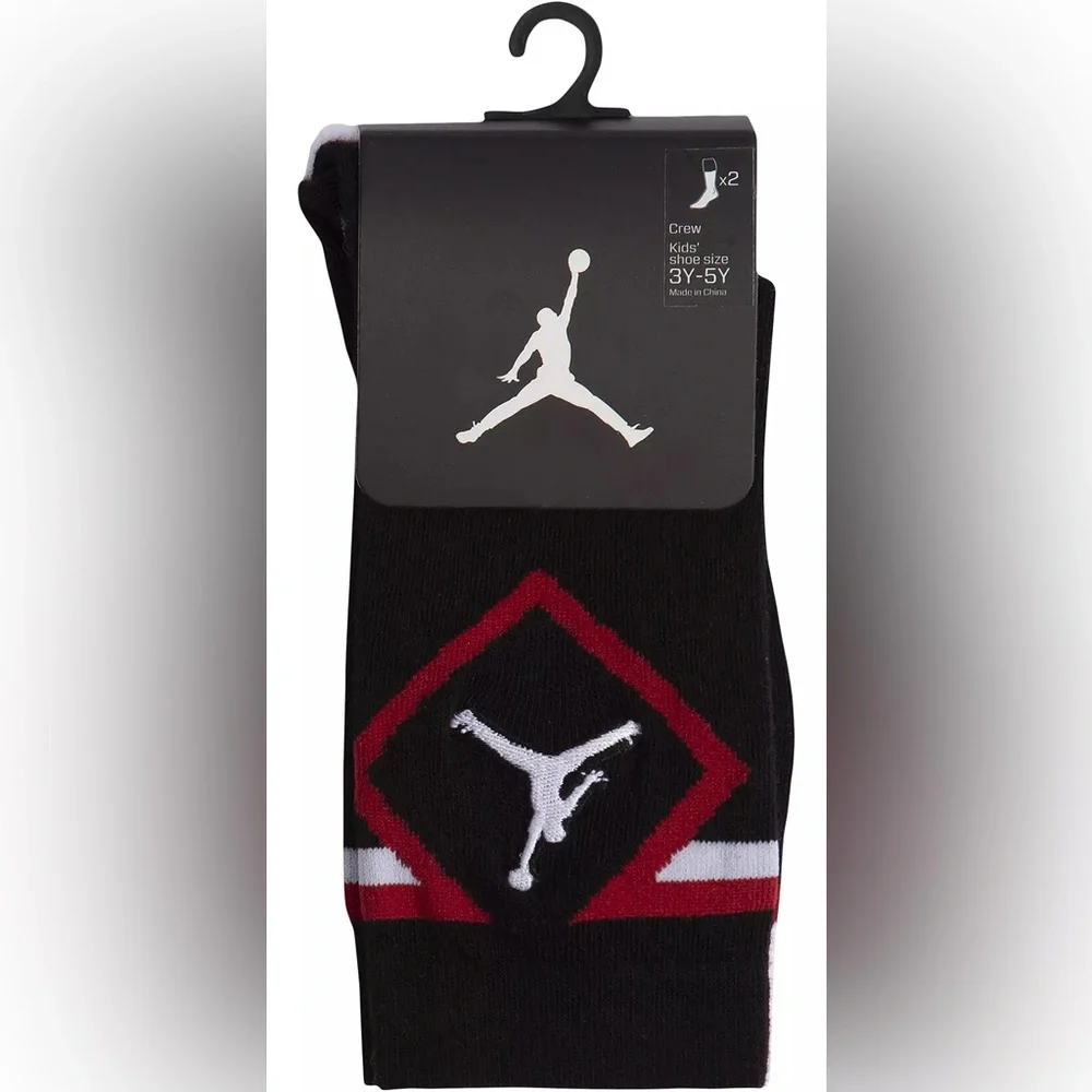 Jordan Kids' Diamond Crew Socks - 2 Pack—NWT